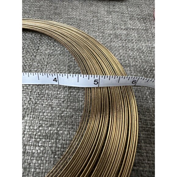 Vintage Gold-Tone Layered Collar Necklace w/ Chain Clasp Adjustable Length - Picture 3 of 4